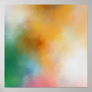 Poster Art Abstrait moderne Rouge Jaune Bleu Vert Rose