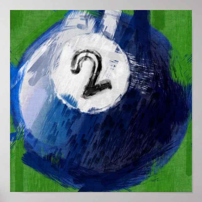Poster Art Abstrait Numéro 2 Billard Ball (Devant)