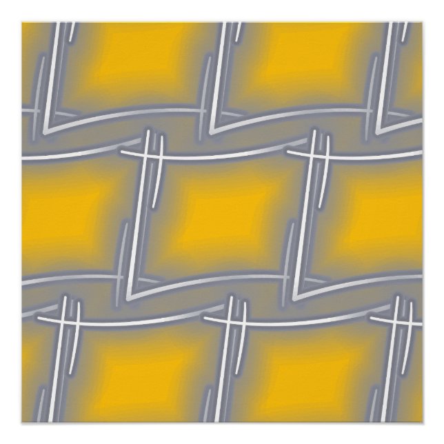 Poster Art Abstrait rectangulaire gris (Devant)