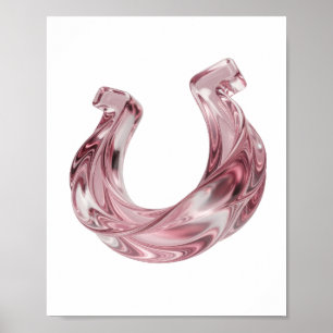 Poster Art abstrait rose WITTY Design abstrait