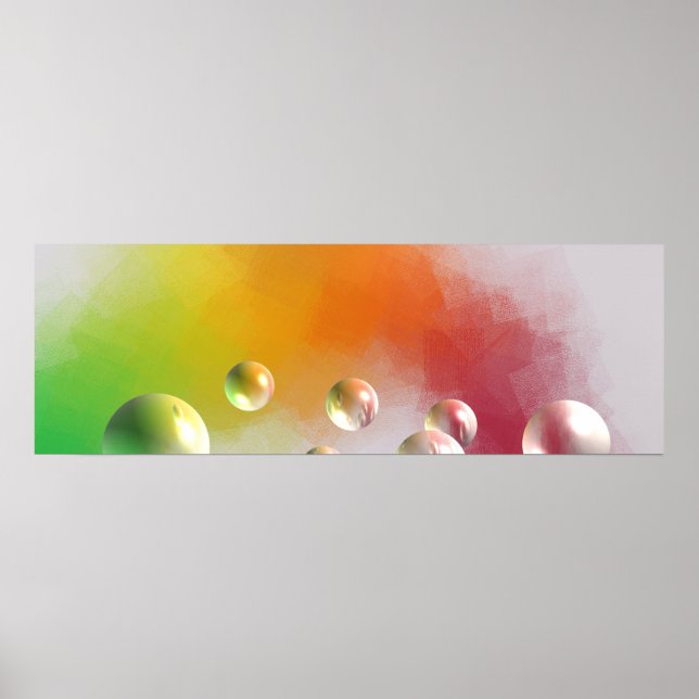 Poster Art Abstrait Rouge Jaune Bleu Vert Rose Violet (Devant)
