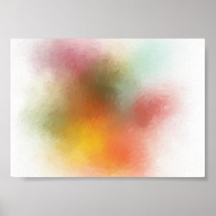 Poster Art Abstrait Rouge Jaune Bleu Vert Violet Rose