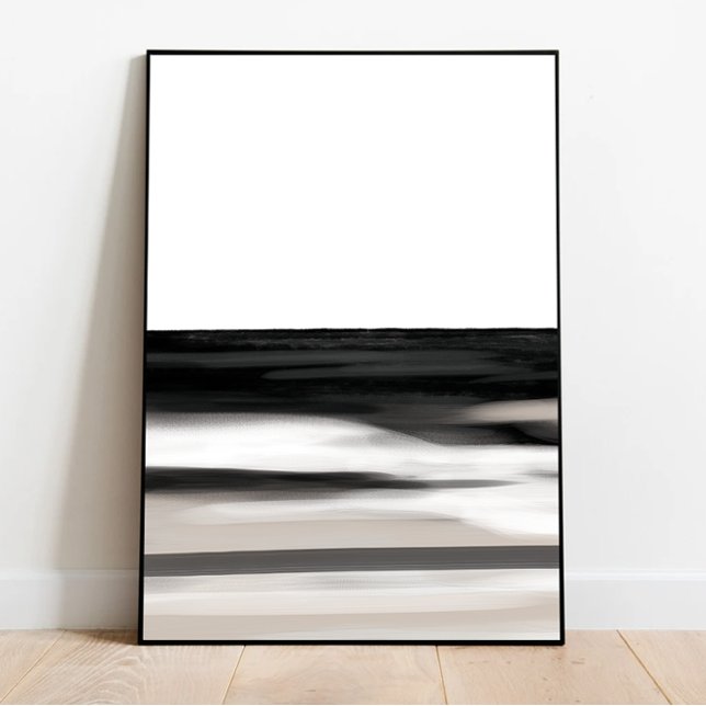 Poster Art Abstrait, Tan noir & blanc, État moderne (Créateur téléchargé)