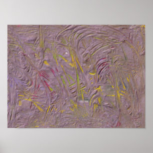 Poster Art Abstrait tendance rose jaune vert moderne
