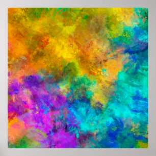 Poster art abstrait vif arc-en-ciel peint arrière - plan