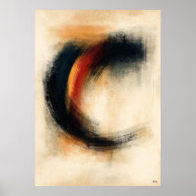 Art abstrait Zen Ember Enso inspiré du Sumi japona