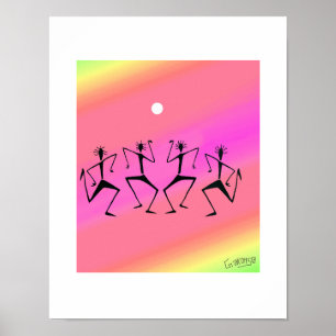 Poster Art africain, Fête Arc-en-ciel
