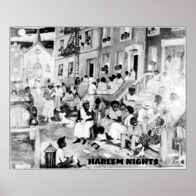 Poster Art afro-américain - Harlem Nights (Devant)
