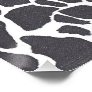 Poster Art Animalier Abstrait Imprimé Vache Noir Blanc
