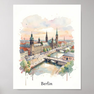 Poster art aquarelle de Berlin