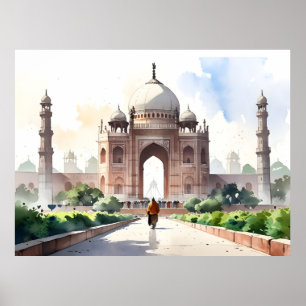 Poster art aquarelle de Delhi