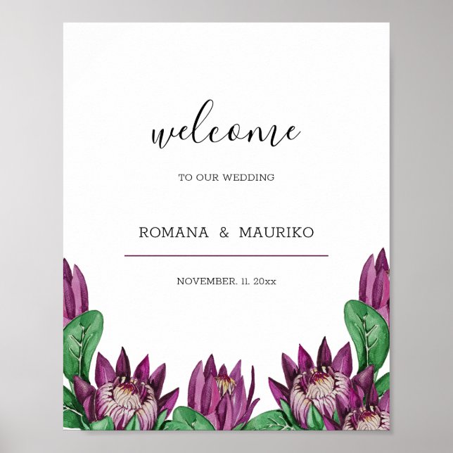 Poster Art aquarelle de protée roi Deep Purple (Devant)