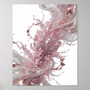 Poster Art argenté abstrait DESIGN ART ABSTRAIT