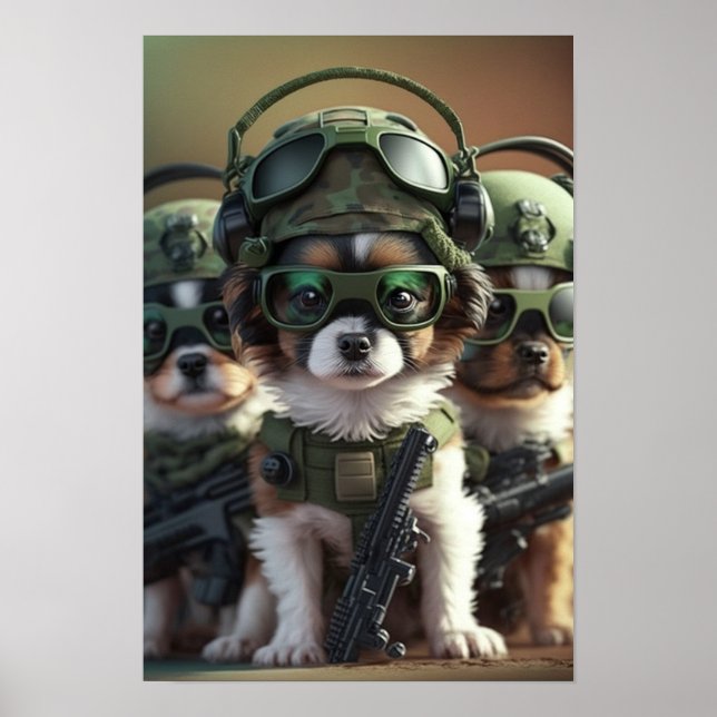 Poster Art Army Chiens (Devant)