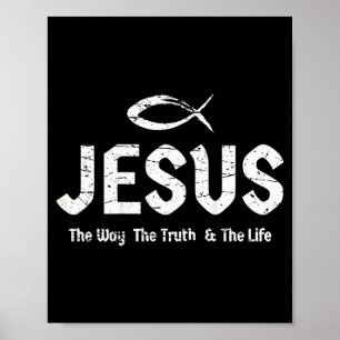 Poster (art au dos) Bible Jean 14_6 Jésus Voie Vérité Vie