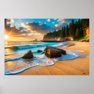 Poster Art Beach Scène