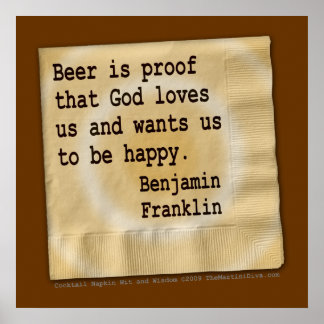 Poster, Art - Beer Is Proof Poster
