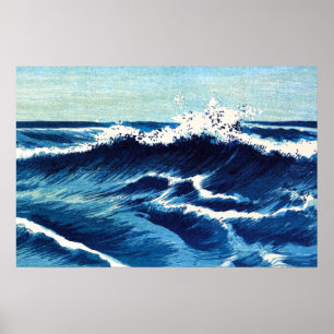 Poster Art Blue Ocean Waves