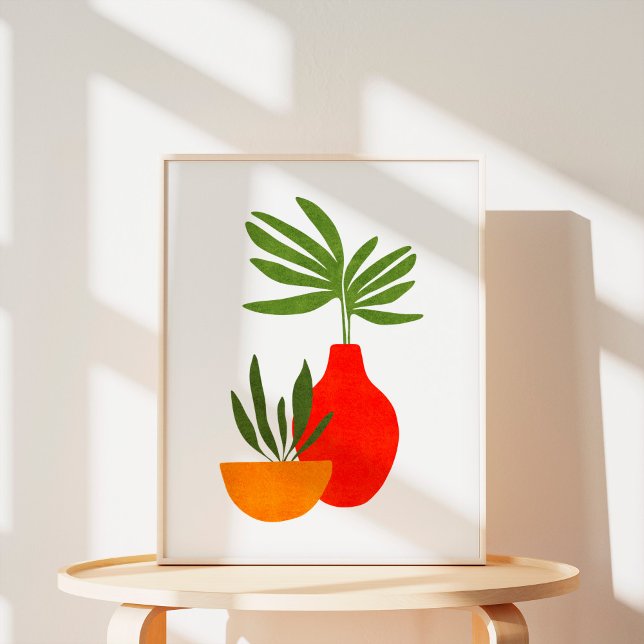 Poster Art botanique minimaliste boho de plantes en pot (Créateur téléchargé)