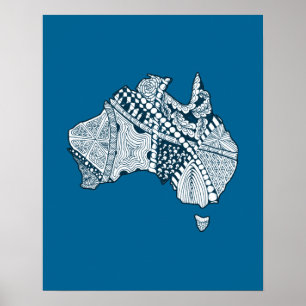 Poster Art carte australien