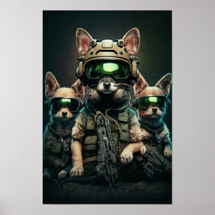 Poster Art Chiens militaires