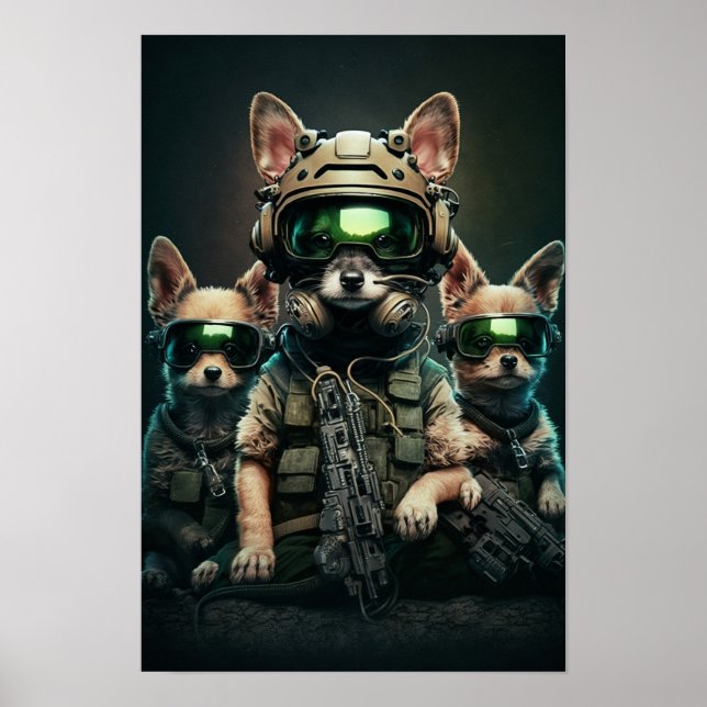 Poster Art Chiens militaires (Devant)