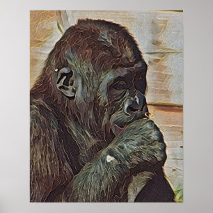 POSTER ART CHIMPANZÉ