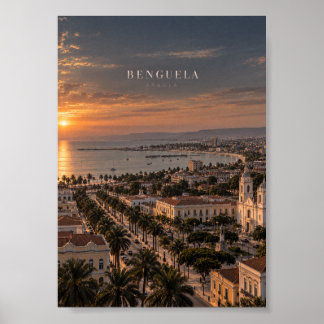 Poster Art cinématique monochrome de la ville de Benguela
