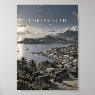 Poster Art cinématique monochrome de la ville de Portsmou