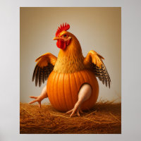 Art citrouille Poulet, Amusant Mur de Poulet