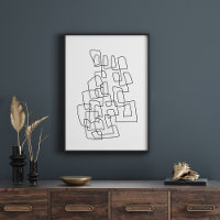 Art contemporain Abstrait en noir et blanc