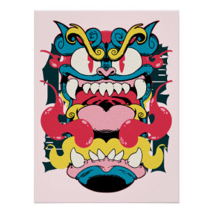 Poster Art créatif d'anime mural Masque du Diable 06