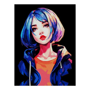 Poster Art créatif d'anime pour mur Filles 05