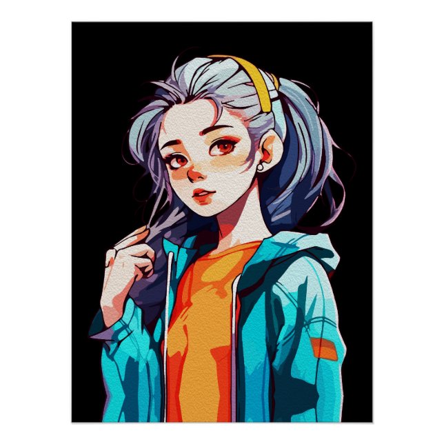 Poster Art créatif d'anime pour mur | Filles 12 (Devant)