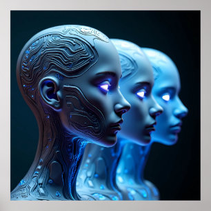 Poster Art Cyberpunk Généré par l'IA - Audacieux et futur