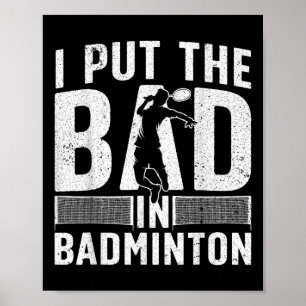 Poster Art de badminton drôle pour hommes femmes sport de