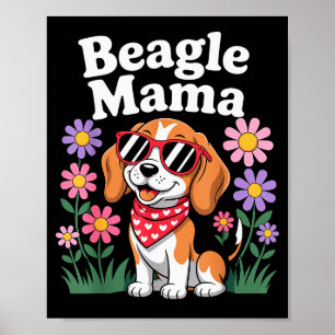 Poster Art de Beagle drôle pour femmes filles maman Beagl