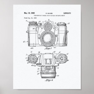 Poster Art de brevet de l'appareil-photo photographique