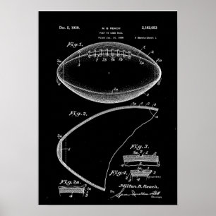Poster Art de brevet du football, brevet de football
