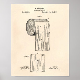Poster Art de brevet du petit pain 1891 de papier