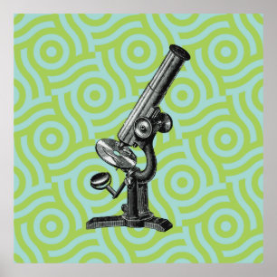 Poster Art de bruit antique de microscope
