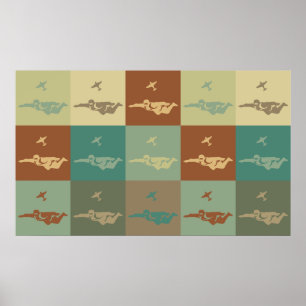 Poster Art de bruit de parachutisme