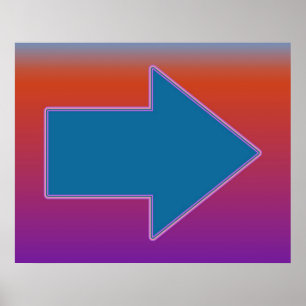 Poster Art de bruit une flèche au bleu droit au-dessus du