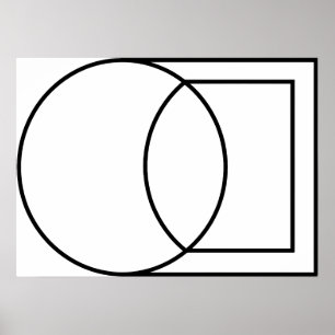 Poster Art de cercle carré abstrait moderne