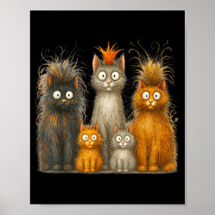 Poster Art de chat rétro fou drôle cadeau chaton hommes f