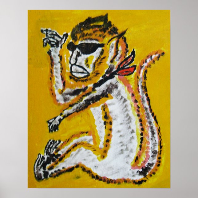 Poster Art de cirque singe (Devant)