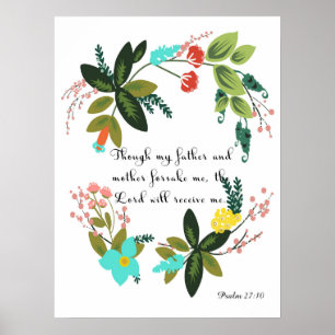 Poster Art de citation chrétienne - Psaume 27:10