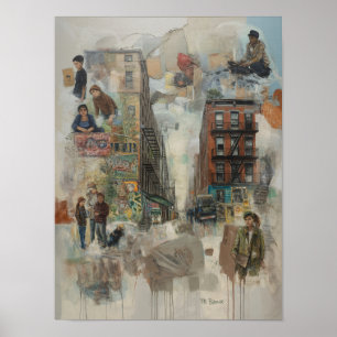 Poster Art de collage de graffiti du Bronx