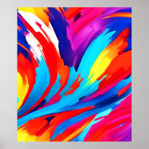 Poster Art de coups de pinceau colorés