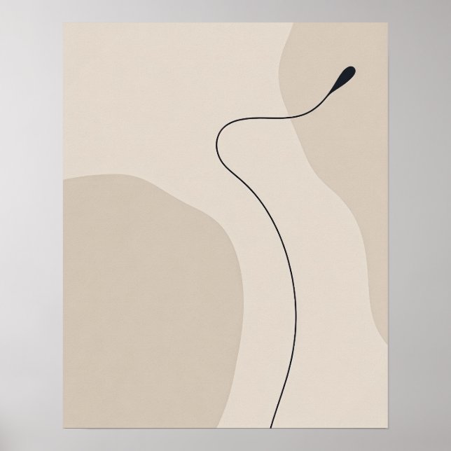 Poster Art de courbe de ligne minimaliste (Devant)